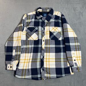 George Fleece Limed Flannel / Plaid Shirt Jacket Sizes Large
